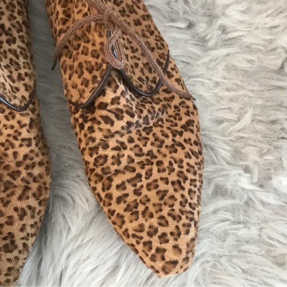 ALDO | Rare Vintage 80’s Faux Leopard Fur Leather Lace Up New Wave Shoes - Picture 9 of 15